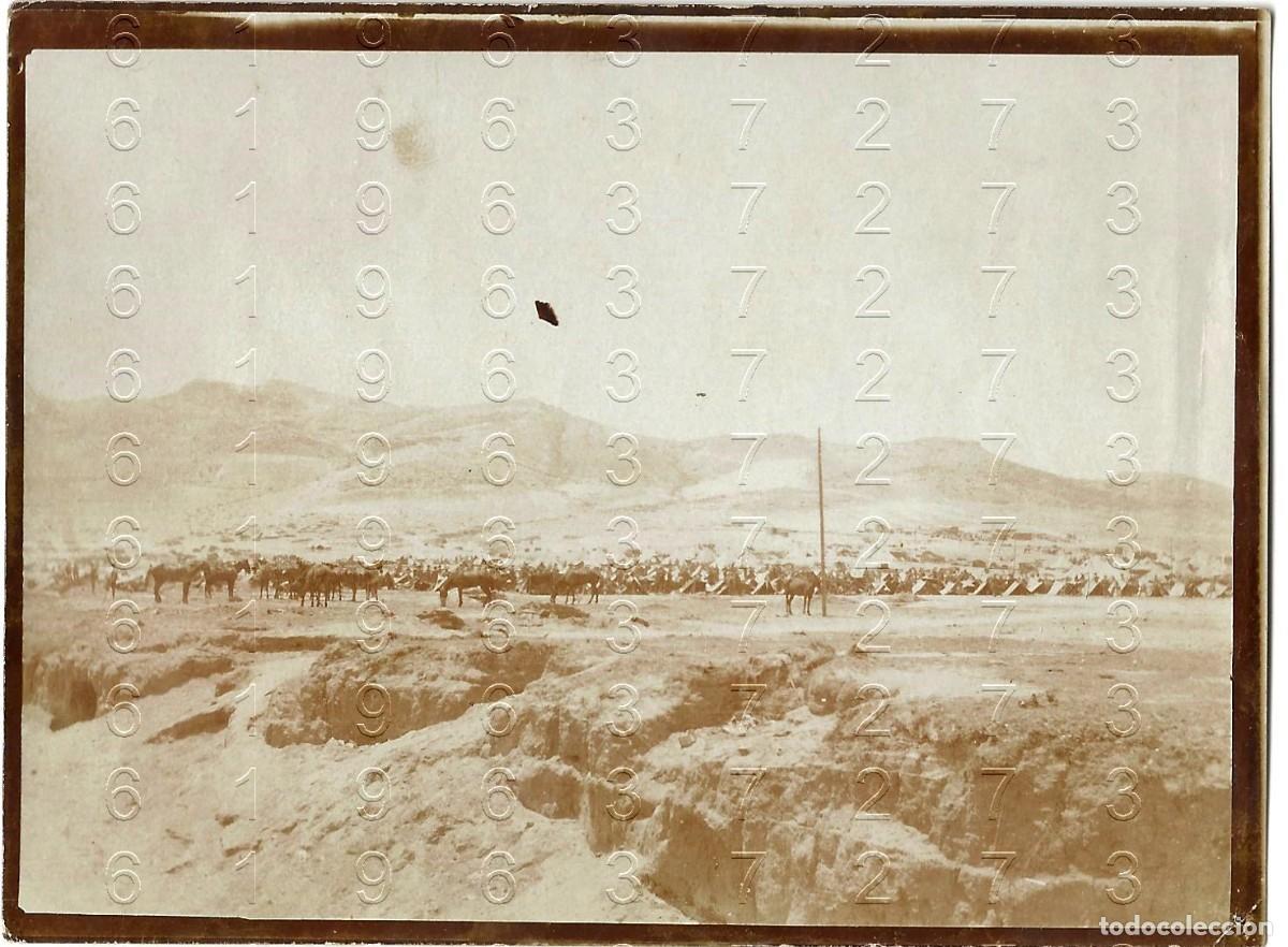 Fotograf&iacute;a antigua: GUERRA DE AFRICA DAR DRIUS CAMPAMENTO FRANCISCO CARBAJO ARROYOMOLINOS DE LEON FOTOGRAFIA 12X9 B67