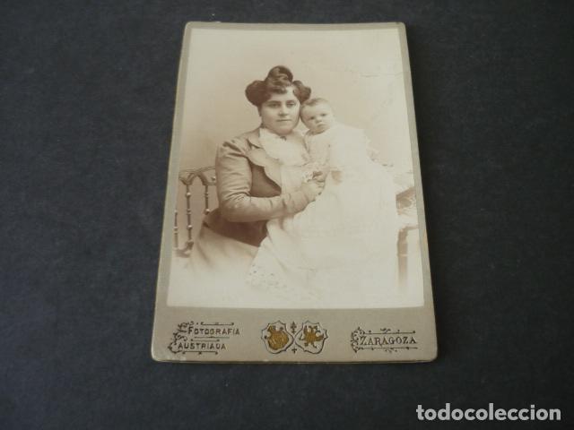 Alte Fotografie: ZARAGOZA RETRATO DE MUJER CON HIJO FOTOGRAFIA AUSTRIACA FOTOGRAFO 8 X 12,5 CM