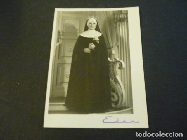 Alte Fotografie: BARCELONA RETRATO DE MONJA EDEN FOTOGRAFO ANTIGUA FOTOGRAFIA 8,5 X 11,5 CM
