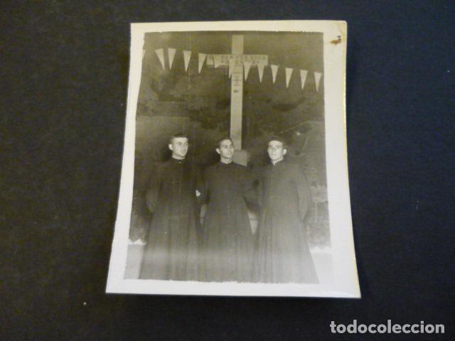 Alte Fotografie: VILLAFRANCA DE LOS CABALLEROS TOLEDO TRES SEMINARISTAS ANTIGUA FOTOGRAFIA 9 X 7 CM