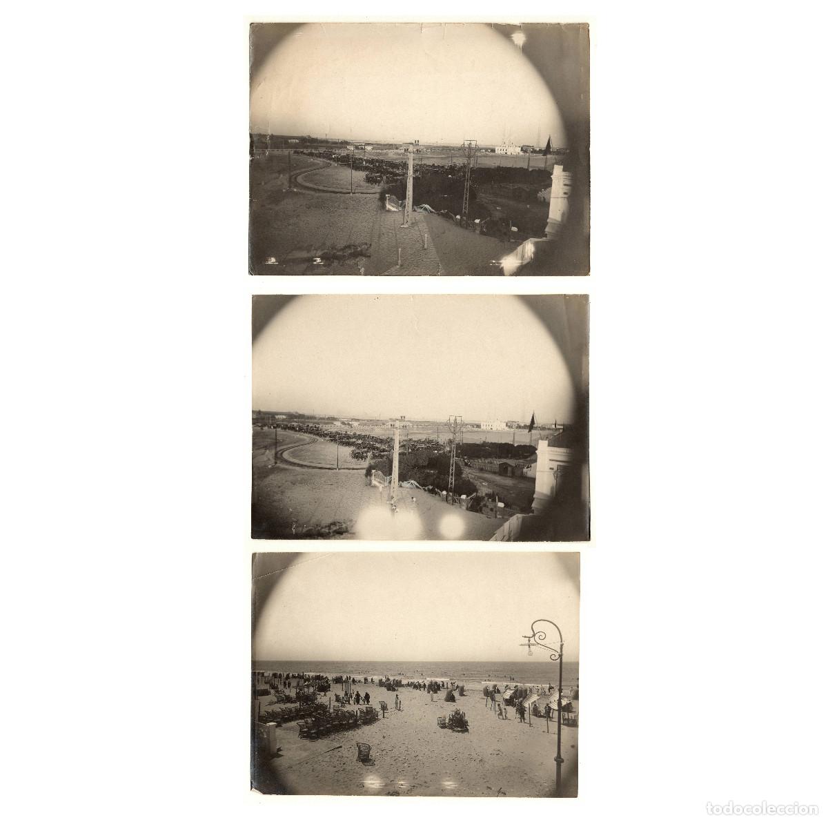 Fotograf&iacute;a antigua: C&Aacute;DIZ, 3 FOTOGRAF&Iacute;AS 1915's. Tama&ntilde;o: 17,5x23,5cm.
