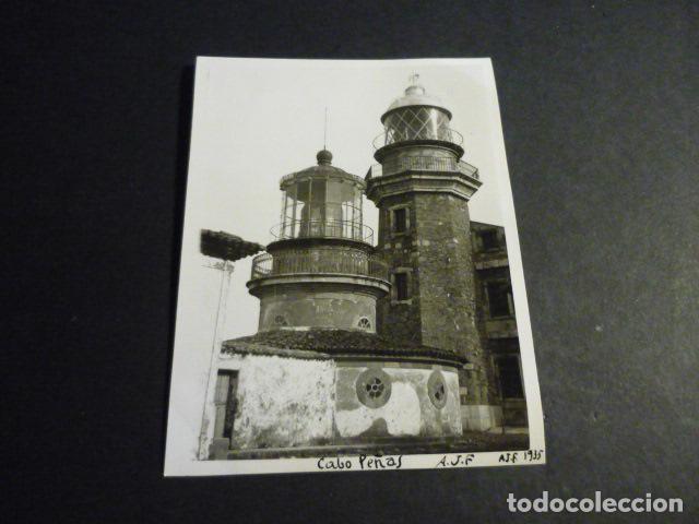 Fotograf&iacute;a antigua: CABO DE PE&Ntilde;AS ASTURIAS FARO ANTIGUA FOTOGRAFIA 7 X 8,5 CM
