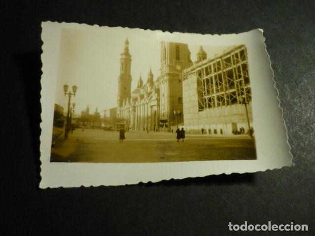 Alte Fotografie: ZARAGOZA PLAZA DEL PILAR ANTIGUA FOTOGRAFIA 6 X 9 CM