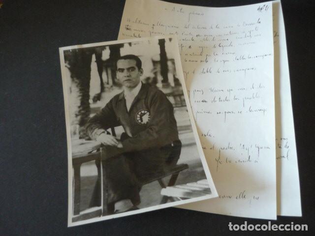Fotograf&iacute;a antigua: FEDERICO GARCIA LORCA RETRATO Y COPIA PARTE MANUSCRITO OBRA BERNARDA ALBA CONJUNTO 3 FOTOGRAF&Iacute;AS