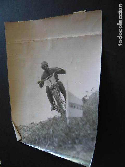 Alte Fotografie: ROLF TIBBLIN CORREDOR MOTOCICLISMO ANTIGUA FOTOGRAFIA ORIGINAL 24 X 18 CM