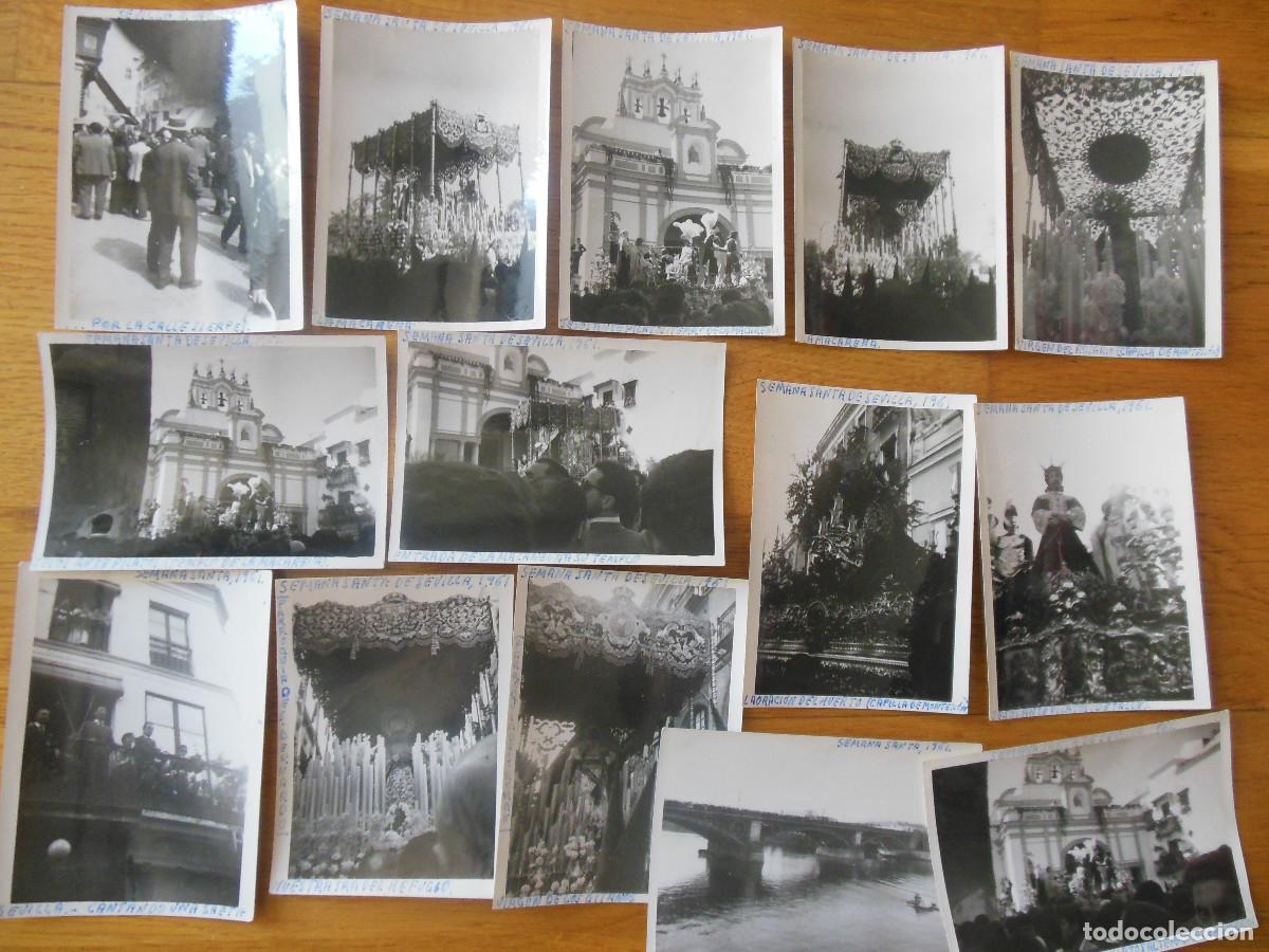 Fotograf&iacute;a antigua: 14 FOTOGRAF&Iacute;A DE SEMANA SANTA DE SEVILLA 1961 - REPORTAJES AKRON DE C&Aacute;DIZ