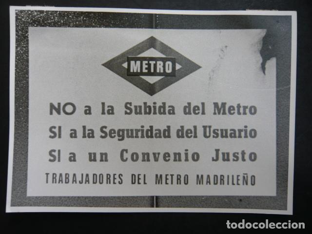Alte Fotografie: MADRID MANIFESTACION CONTA SUBIDA PRECIO METRO ANTIGUA FOTOGRAFIA ORIGINAL 13 X 18 CM