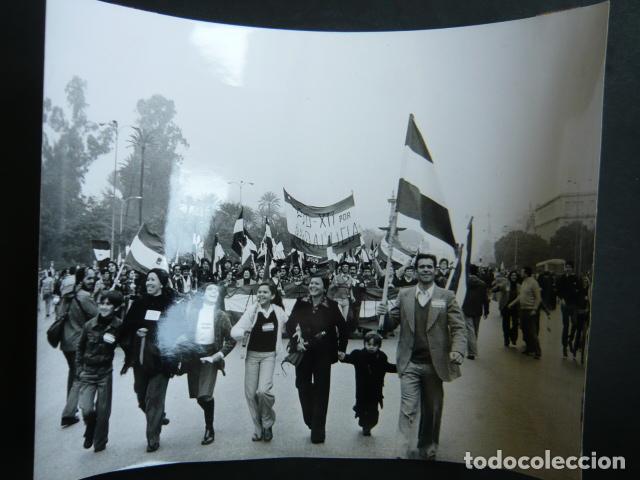 Fotograf&iacute;a antigua: SEVILLA MANIFESTACION DEL DIA DE ANDALUCIA ANTIGUA FOTOGRAFIA ORIGINAL 18 X 24 CM