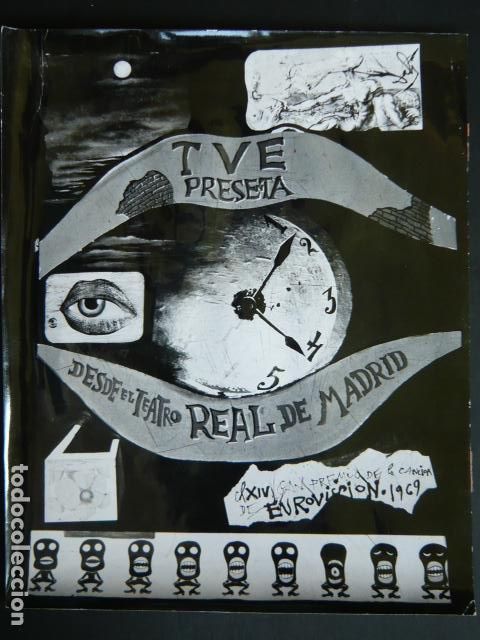 Antique Photography: MADRID FESTIVAL DE EUROVISION 1969 CARTEL DE SALVADOR DAL&Iacute; ANTIGUA FOTOGRAFIA ORIGINAL 18 X 24 CM