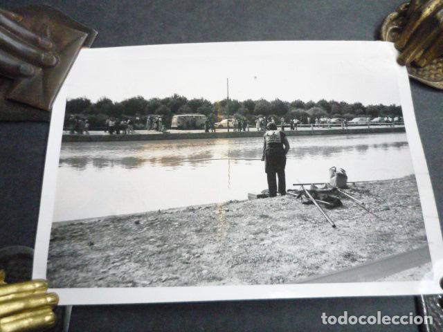 Alte Fotografie: LOS MONEGROS HUESCA CAMPEONATO MUNDIAL DE PESCA ANTIGUA FOTOGRAFIA 10 X 14 CM