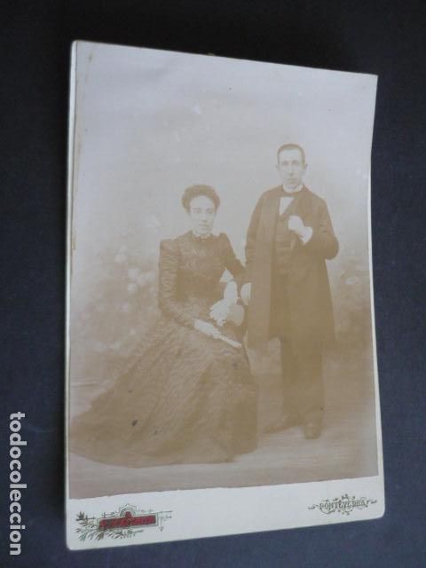 Fotografia antiga: PONTEVEDRA RETRATO DE MATRIMONIO F. ZAGALA FOTOGRAFO FOTOGRAFIA 17 X 25 CM