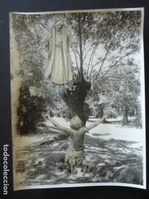 Fotografia antiga: EL ESCORIAL MADRID APARICION DE LA VIRGEN ANTIGUA FOTOGRAFIA ORIGINAL 18 X 24 CM