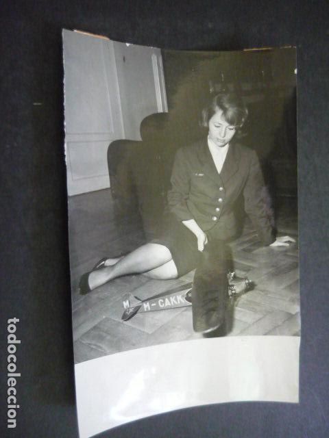 Photographie ancienne: MUJER CONDUCTORA ANTIGUA FOTOGRAFIA ORIGINAL 12 X 18 CM