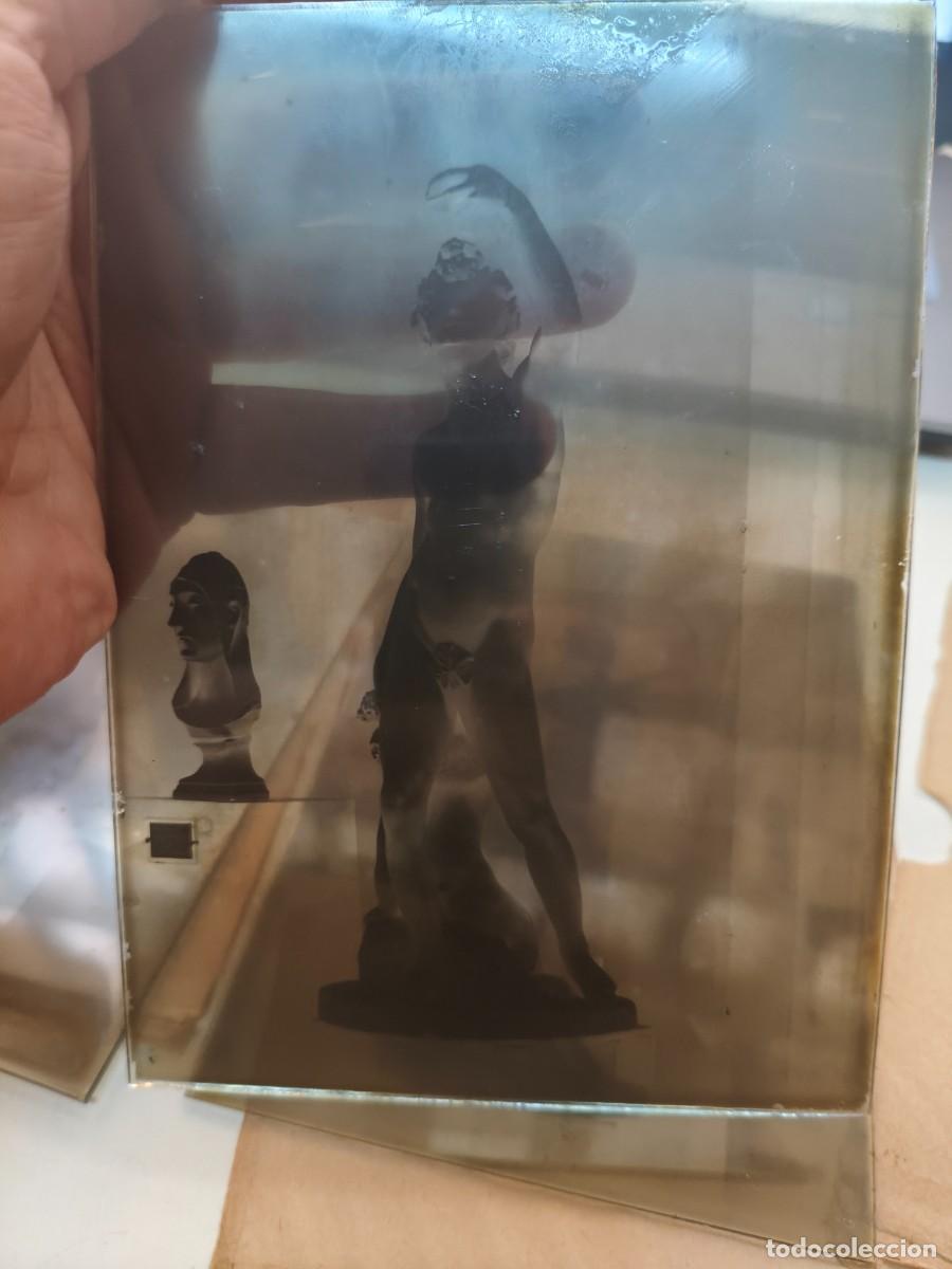 Fotograf&iacute;a antigua: 3 NEGATIVO CRISTAL FOTOGRAFIA ESCULTURA