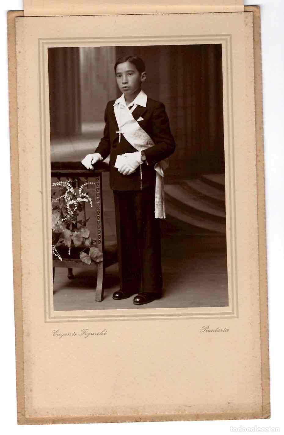 Fotograf&iacute;a antigua: FOTOGRAFIA PRIMERA COMUNION. EUGENIO FIGURSKI. RENTERIA, GIPUZKOA. C.1940