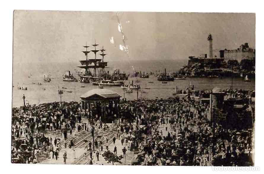 Fotograf&iacute;a antigua: TARJETA POSTAL CORBETA NAUTILUS. CONCORDIA CUBA Y ESPA&Ntilde;A, LA HABANA, A&Ntilde;O 1908