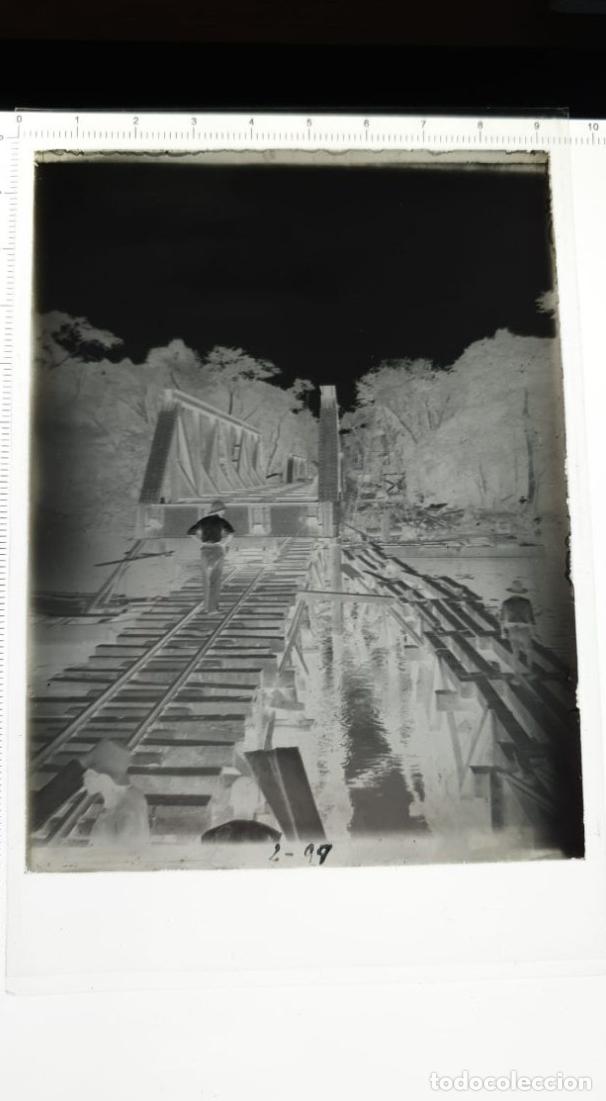 Fotograf&iacute;a antigua: CONGO BELGA BELGE. FOTOGRAFIA GELATINOBROMURO. VIDRIO. VIA DE TREN. CHEMIN DE FER RAILWAY. CONSTRUCC