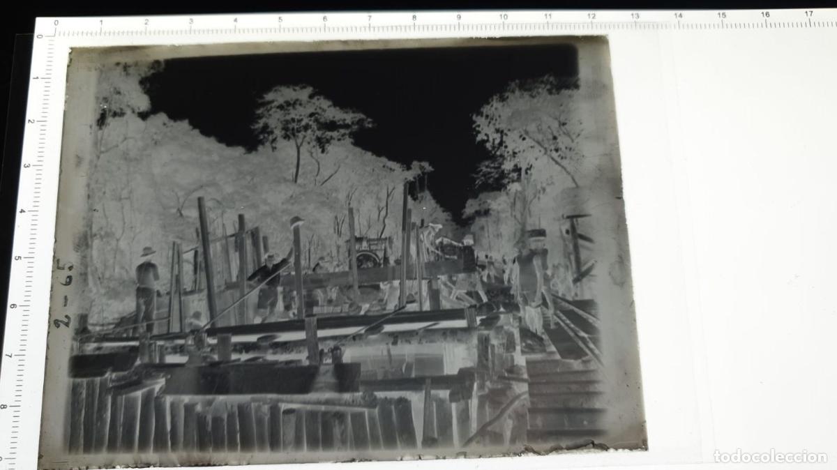 Fotograf&iacute;a antigua: CONGO BELGA BELGE. FOTOGRAFIA GELATINOBROMURO. VIDRIO. VIA DE TREN. CHEMIN DE FER RAILWAY. CONSTRUCC