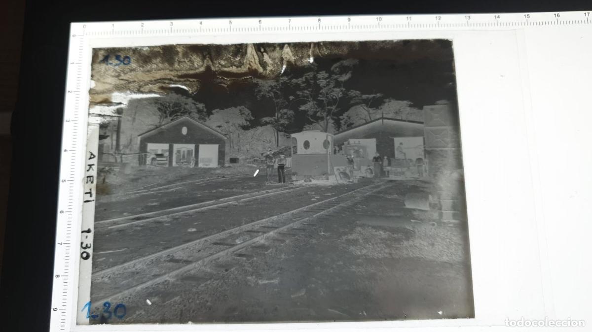 Fotograf&iacute;a antigua: CONGO BELGA BELGE. AKETI. FOTOGRAFIA GELATINOBROMURO. VIDRIO. 1920 1930. VIAS TREN. CHEMIN DE FER. R