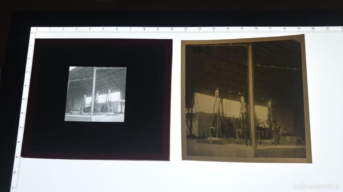 Fotograf&iacute;a antigua: CONGO BELGA BELGE. FOTOGRAFIA GELATINOBROMURO VIDRIO + 1 FOTO. 1920 1930. GRUA. CRANE. GRUE. CONSTRU