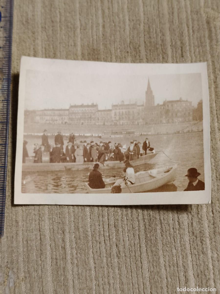 Fotograf&iacute;a antigua: Foto a&ntilde;os 20. Barcaza r&iacute;o Garona Garonne. Toulouse. Gelatinobromuro