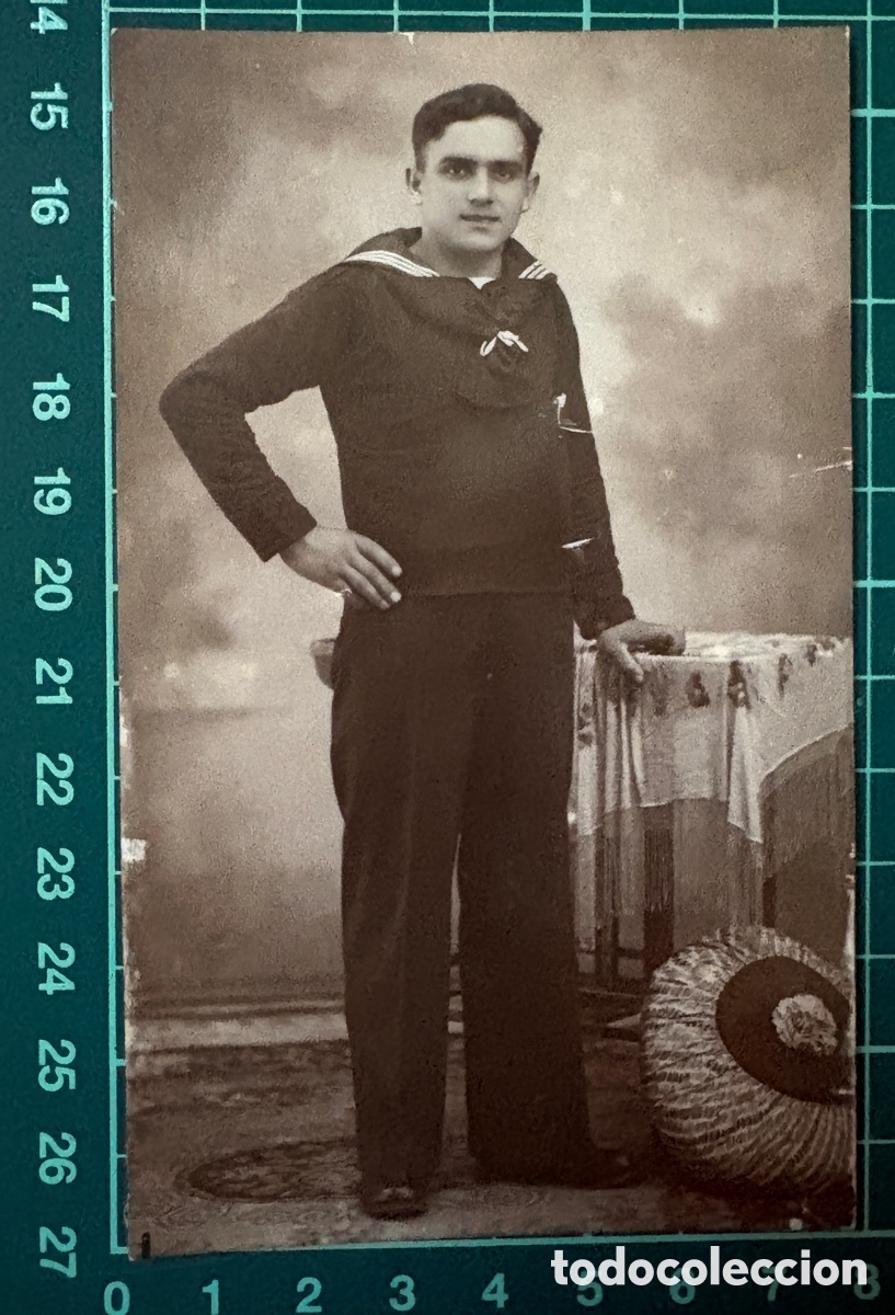 Fotograf&iacute;a antigua: F003-Foto militar de &eacute;poca - Retrato de marinero en estudio