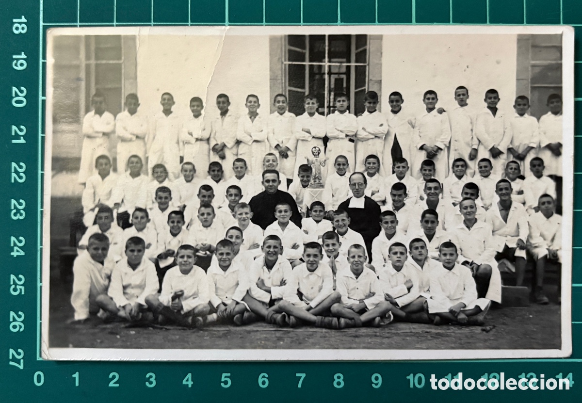 Fotograf&iacute;a antigua: F014-Foto antigua Guerra Civil (1937) - Colonia escolar madrile&ntilde;a en Caldas de Reyes (Pontevedra)