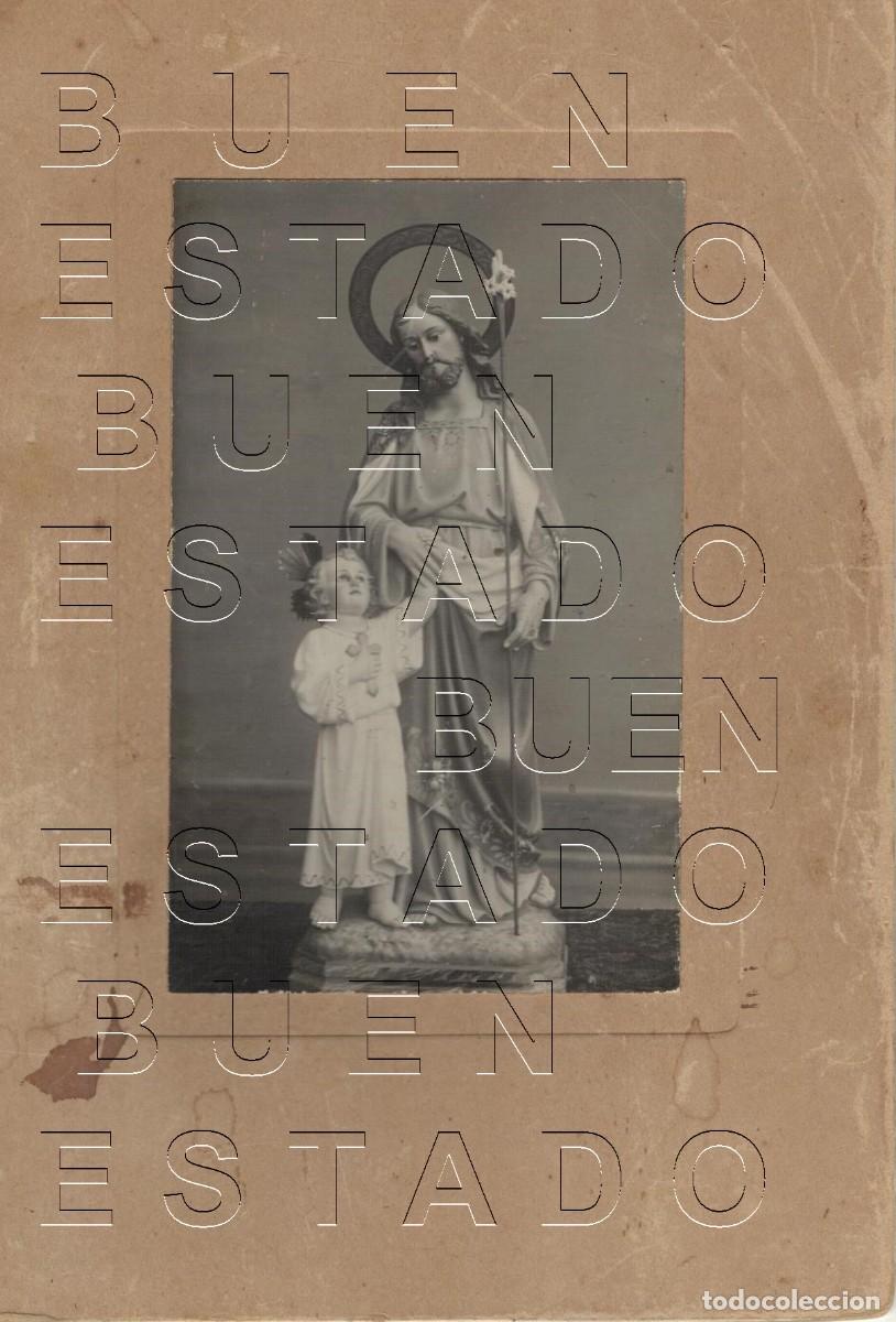 Fotograf&iacute;a antigua: SAN JOSE CON JESUS FOTOGRAFIA MAS DE 1900 A&Ntilde;OS 14X8 (LA FOTO) MONTADA SOBRE CARTON GRUESO U87