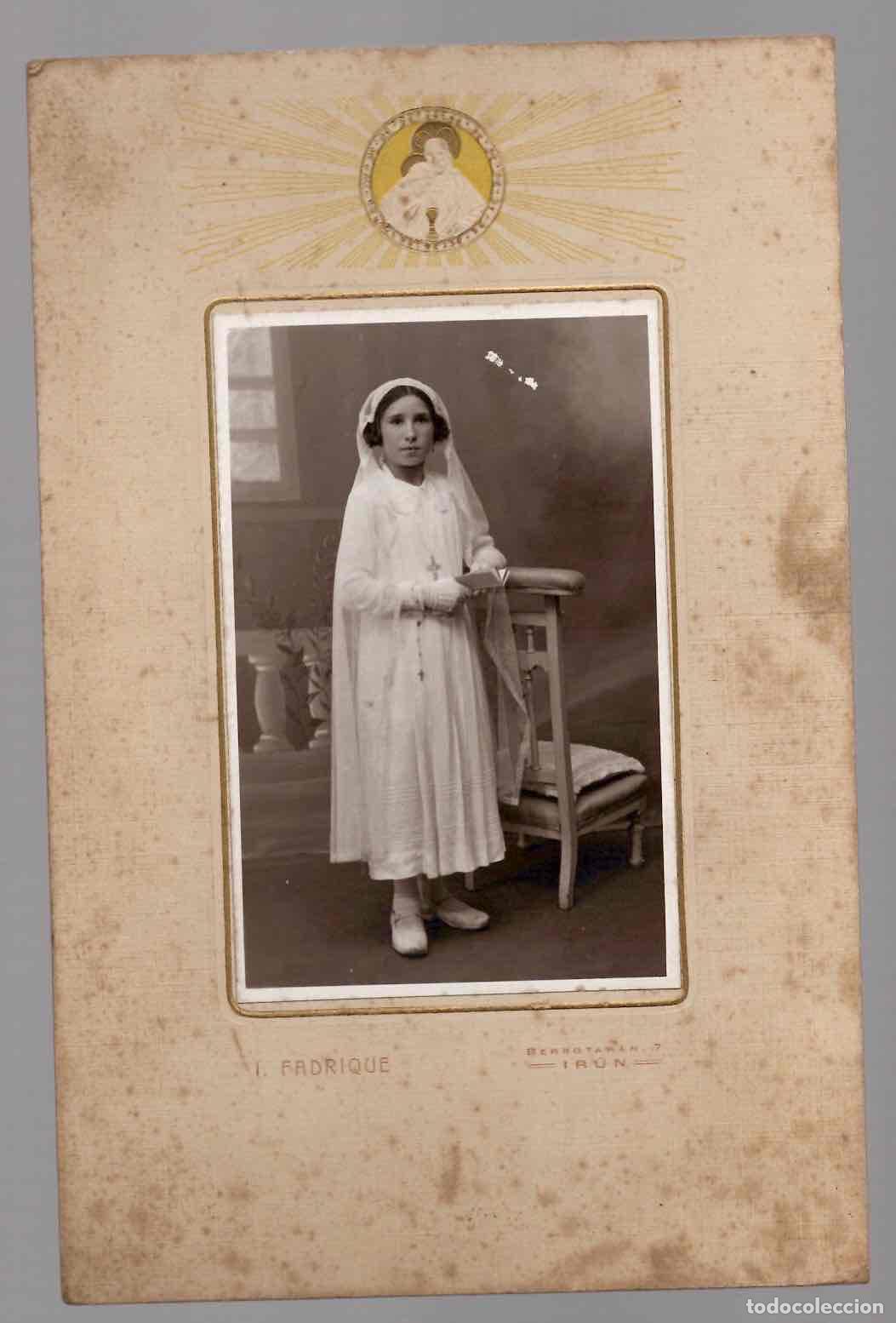 Fotograf&iacute;a antigua: FOTOGRAFIA PRIMERA COMUNION. I. FADRIQUE, IRUN. GIPUZKOA. C.1930