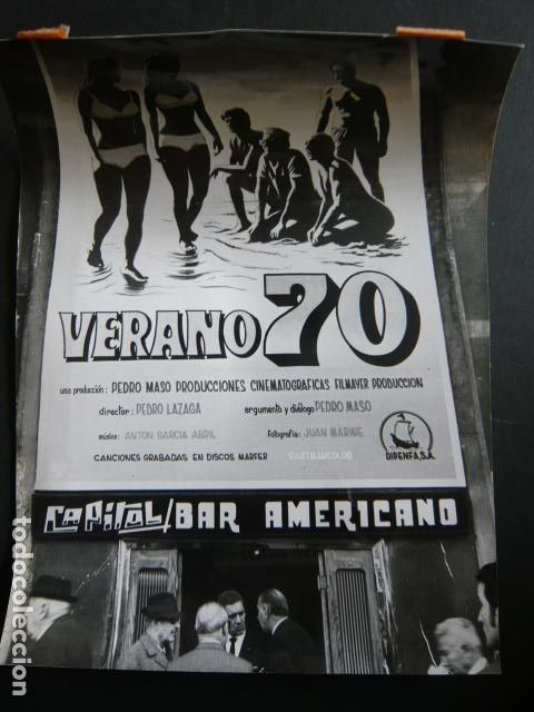 Alte Fotografie: CARTEL PELICULA VERANO 70 CINE CAPITOL MADRID ANTIGUA FOTOGRAFIA 18 X 24 CM