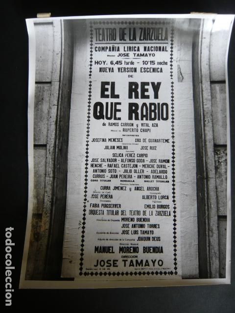 Antique Photography: CARTEL TEATRO DE LA ZARZUELA MADRID ANTIGUA FOTOGRAFIA 18 X 24 CM