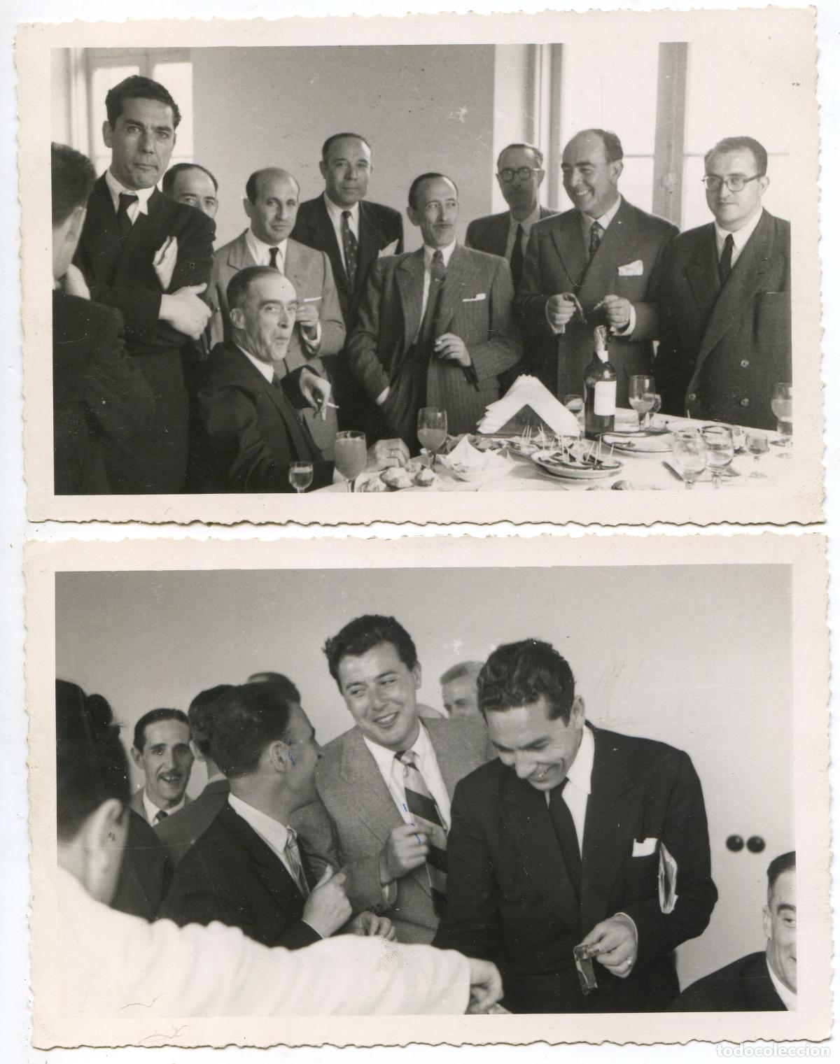 Fotograf&iacute;a antigua: Santander, f&aacute;brica de Nueva Monta&ntilde;a, &aacute;gape del Carmen 16-VII-1950, dos fotos
