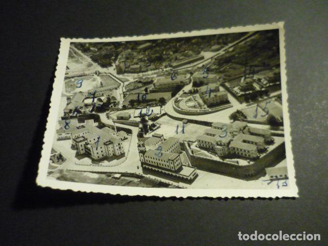 Alte Fotografie: MARIN PONTEVEDRA ACADEMIA NAVAL MILITAR VISTA AEREA ANTIGUA FOTOGRAFIA 8,5 X 11,5 CM
