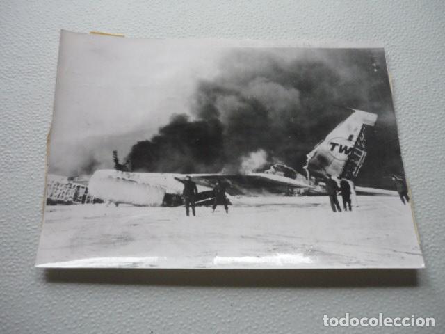 Fotografia antica: ROMA ACCIDENTE AEREO BOING TRANS WORLD AMERICAN ANTIGUA FOTOGRAFIA ORIGINAL 18 X 13 CM