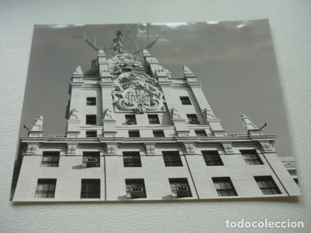 Antique Photography: MADRID LA TELEFONICA DETALLE ANTIGUA FOTOGRAFIA ORIGINAL 18 X 24 CM