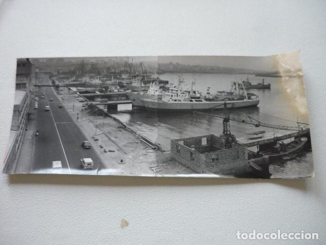 Alte Fotografie: VIGO PUERTO ANTIGUA FOTOGRAFIA ORIGINAL 13 X 31 CM
