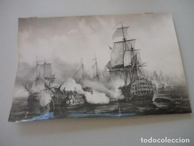Fotografia antica: BATALLA DE TRAFALGAR CUADRO ANTIGUA FOTOGRAFIA ORIGINAL 24 X 16 CM