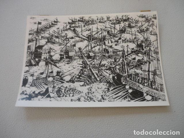 Fotografia antica: BATALLA DE LEPANTO DIBUJO ANTIGUA FOTOGRAFIA ORIGINAL 12 X 18 CM