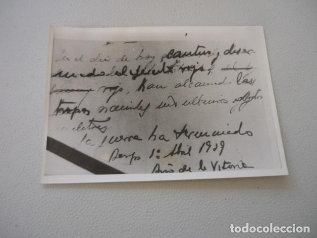 Fotografia antica: GUERRA CIVIL ESPA&Ntilde;OLA ULTIMO PARTE DE GUERRA FRANCO FOTOGRAFIA DE PRENSA 12 X 18 CM