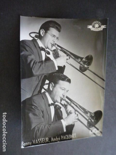 Fotografia antiga: BENNY BASSEUR Y ANDRE PAQUINET DUO TROMBON ANTIGUA FOTOGRAFIA ORIGINAL 18 X 12 CM