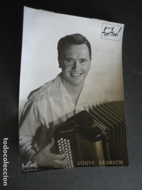 Fotograf&iacute;a antigua: LOUIS LEDRICH ACORDEONISTA ACORDEON ANTIGUA FOTOGRAFIA ORIGINAL 18 X 12 CM