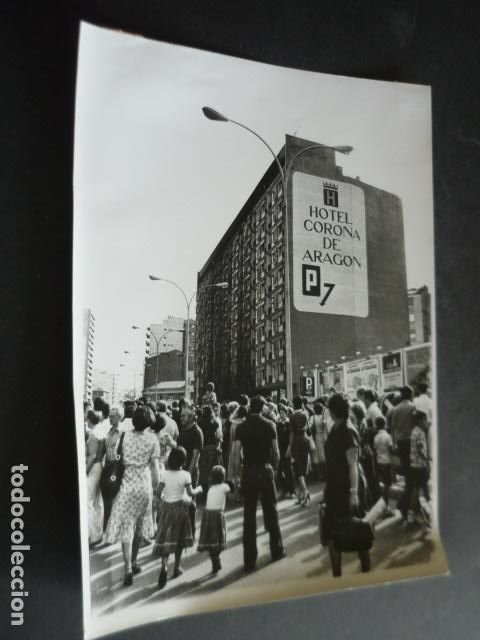 Photographie ancienne: ZARAGOZA INCENDIO DEL HOTEL CORONA DE ARAGON ANTIGUA FOTOGRAFIA ORIGINAL 18 X 24 CM
