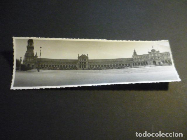 Fotografia antica: SEVILLA PLAZA DE ESPA&Ntilde;A FOTOGRAFIA PANORAMICA A&Ntilde;OS 20 6 X 18 CM