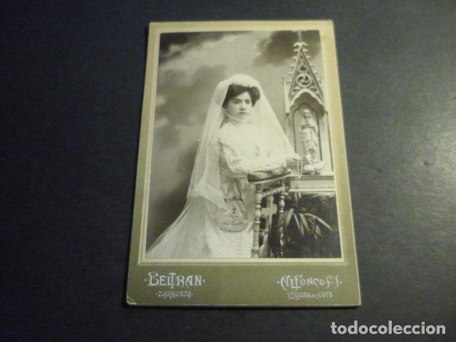 Photographie ancienne: ZARAGOZA RETRATO NI&Ntilde;A PRIMERA COMUNION BELTRAN FOTOGRAFO ANTIGUA FOTOGRAFIA 16,5 X 11 CM