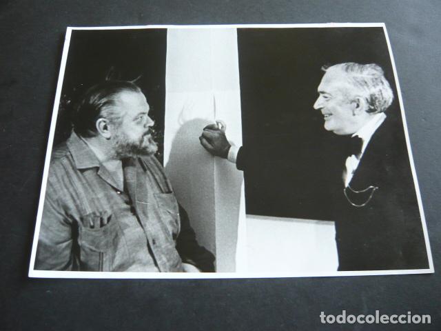 Alte Fotografie: ELMYR DORY ESCRITOR CON ORSON WELLES ANTIGUA FOTOGRAFIA 18 X 24 CM