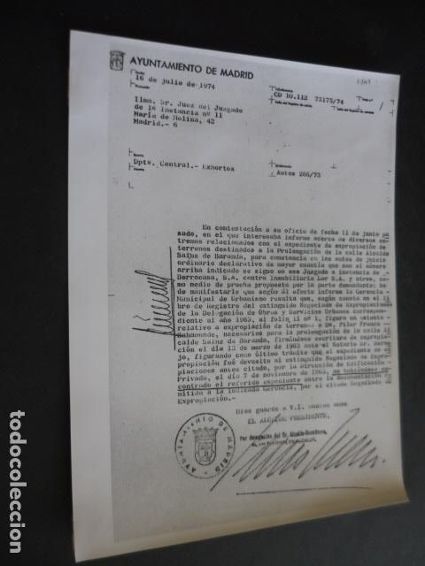 Fotograf&iacute;a antigua: PILAR FRANCO DOCUMENTO TERRENOS EN MADRID ANTIGUA FOTOGRAFIA ORIGINAL 18 X 24 CM