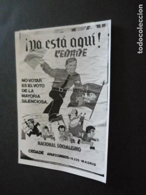 Fotografia antica: MADRID ELECCIONES GENERALES 1982 CARTEL ANTIGUA FOTOGRAFIA ORIGINAL 18 X 13 CM