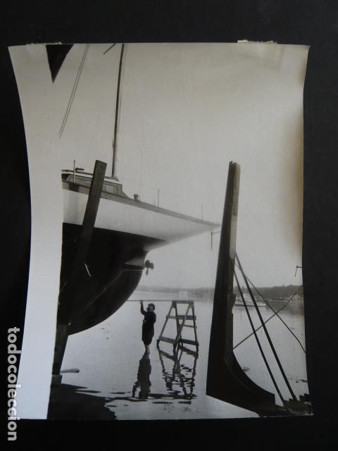 Antique Photography: ARMADOR ALAIN BOMBARD ANTIGUA FOTOGRAFIA ORIGINAL 18 X 24 CM