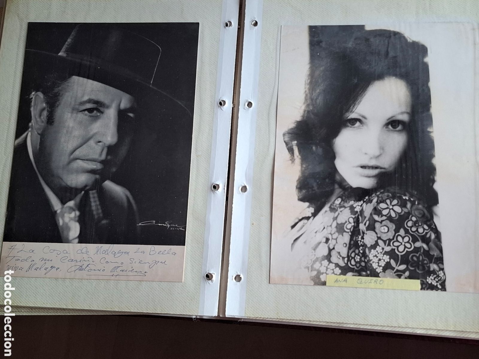 Alte Fotografie: &Aacute;lbum con fotograf&iacute;as dedicadas de artistas del flamenco del presidente Casa de M&aacute;laga en Barcelona