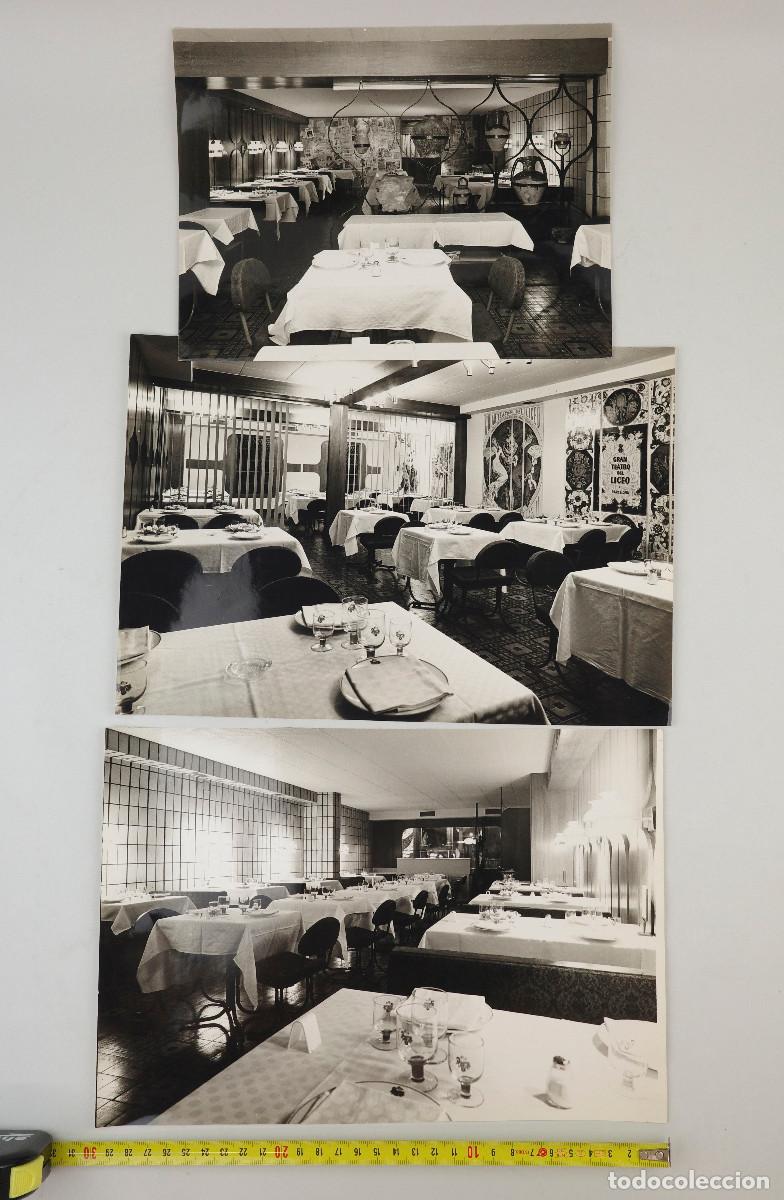 Fotograf&iacute;a antigua: Barcelona d&eacute;cada de 1960. 3 Fotograf&iacute;as de un restaurante por identificar.